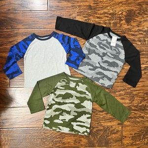 NWT 3 Long Sleeve Baseball Style T-Shirts Size 18-24 Months